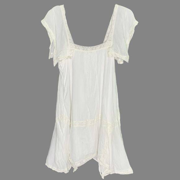 Rebecca Taylor L Lace Insert Dress Snow Feminine Romantic Cottage - Picture 3 of 10